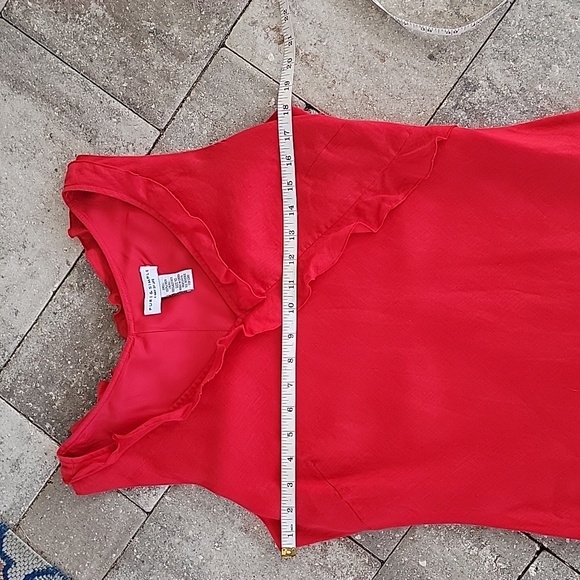 Linen Sleeveless Maxi Dress Sz 10 Side Zipper Asymmetrisal Hem Ruffle Detail - Picture 8 of 11